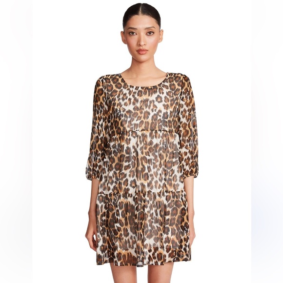 Betsey Johnson Dresses & Skirts - Luv Betsey by Betsey Johnson Lined Animal Print Baby Doll Mini Dress - Size S